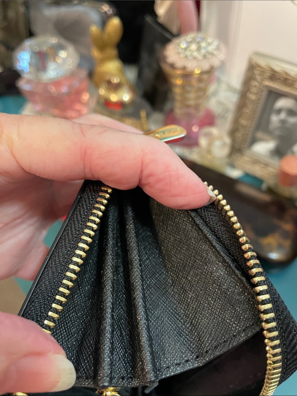 Michael Kors Black Saffiano Zip Wallet with Gold Logo - Picture 7 of 9